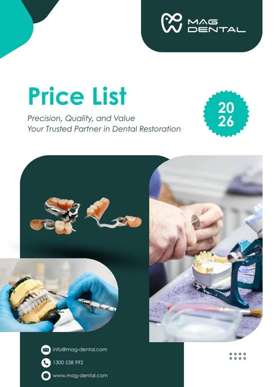 Cover of MAG Dental Price List 2026